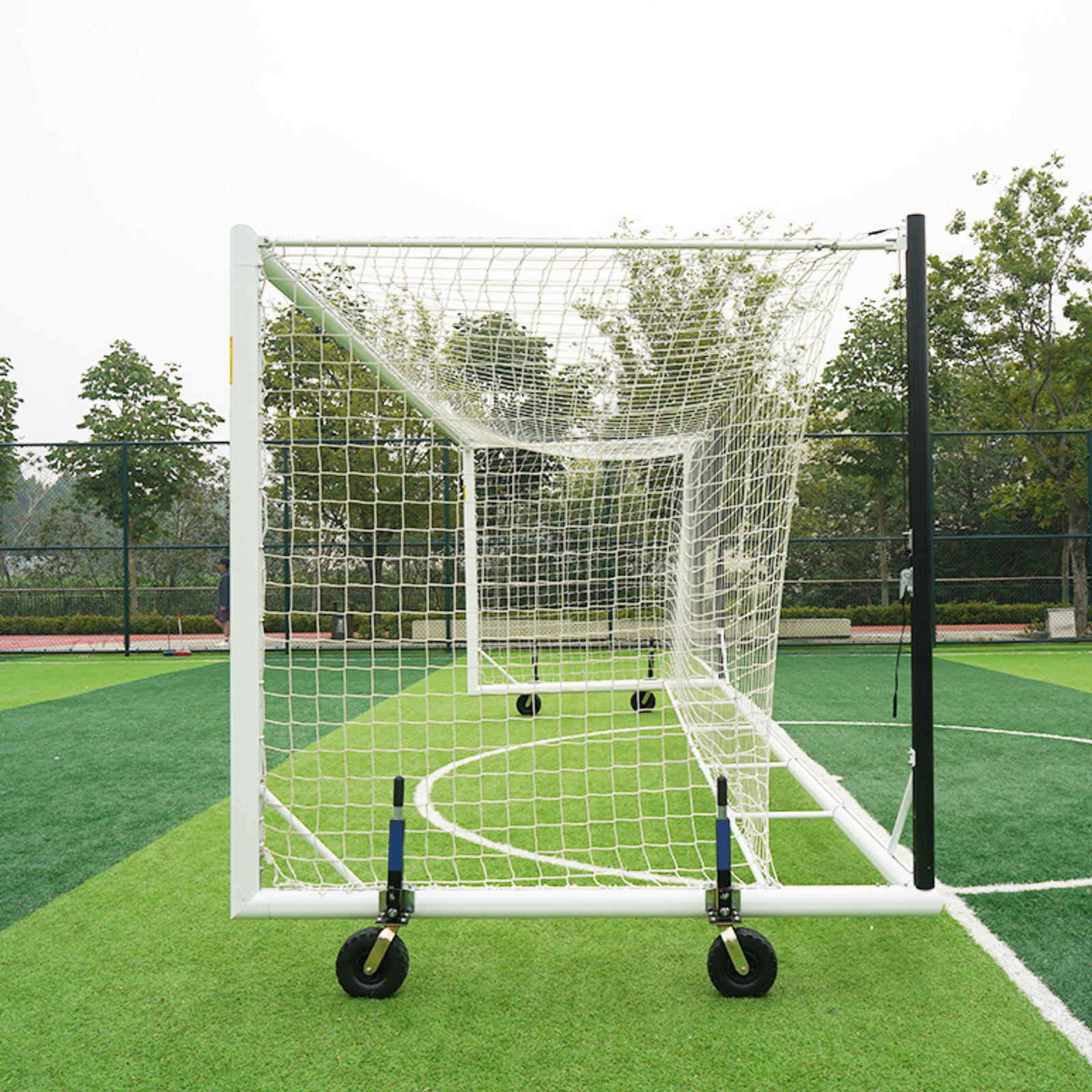 5.6m x 2m Cazna ALU110 Box Freestanding Stadium Soccer Goals [Single or Pair:: Single] [Wheel Options:: 360° Wheels] [Goal Weights:: With Weights]