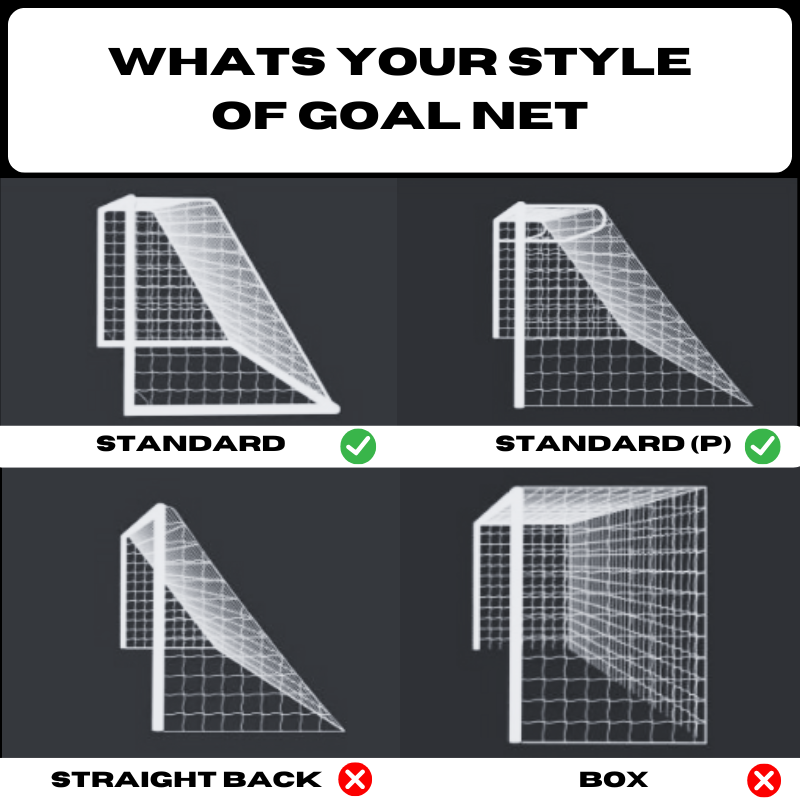 3.66m 1.22m REPLACEMENT SOCCER GOAL NETS [Style: Standard] [Size:: 3.66m x 1.2m x 0.4m x 1.2m] [Thickness:: 3mm | White]