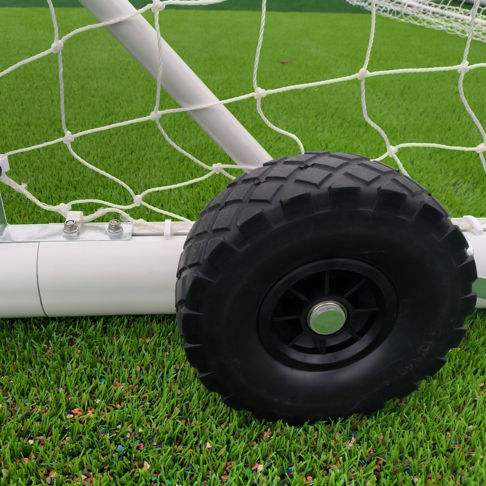 5m x 2m Cazna Alu110 Freestanding Stadium Box Soccer Goal [Single or Pair:: Single] [Wheel Options:: 360° Wheels] [Goal Weights:: With Weights]