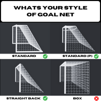 3m x 2m REPLACEMENT FOOTBALL GOAL NETS [Style: Standard] [Size:: 3m x 2m x 0.9m x 1.0m] [Thickness:: 3mm | White]