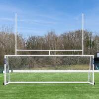 FREESTANDING ALUMINIUM SOCCER & RUGBY COMBINATION GOALS [Combination Goal Size:: 7.3m x 2.4m] [Single or Pair:: Single]