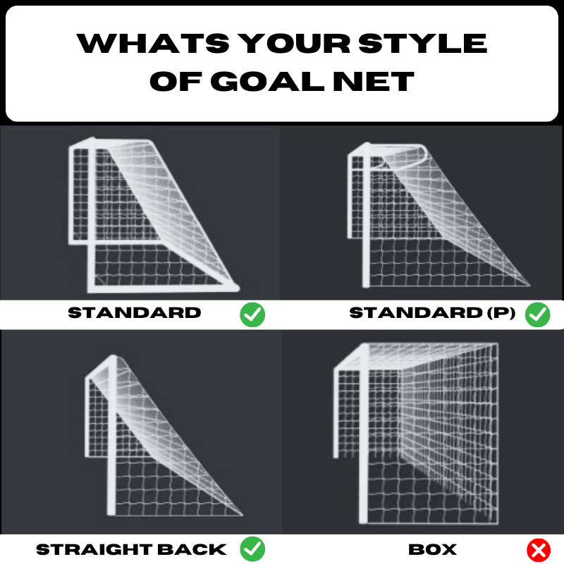 1.8m x 1.2m Replacment Soccer Goal Nets  [Style: Standard] [Size:: 1.8m x 1.2m x 0.4m x 1.2m] [Thickness:: 3mm | White]