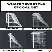 2.4m x 1.8m REPLACEMENT SOCCER GOAL NETS [Style: Standard] [Size:: 2.4m x 1.8m x 0.4m x 1.2m] [Thickness:: 3mm | White]