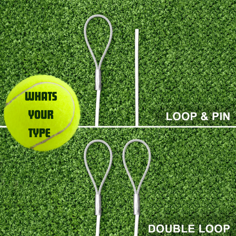 Cazna 3.5MM DT Championship Tennis Net [12.8M DOUBLES - 10KG] [Cable Type:: Loop & Pin]