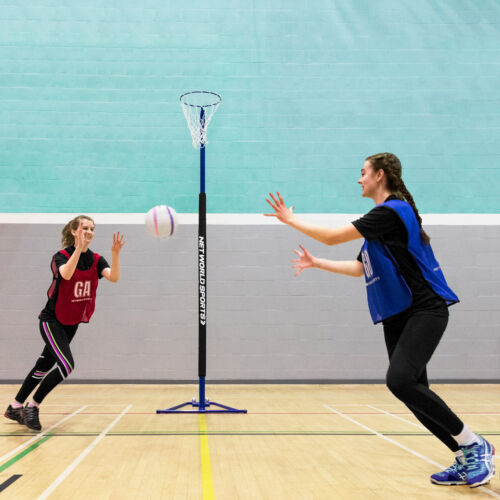 FREESTANDING NETBALL POSTS [SCHOOL STANDARD] [Colour: Blue] [Single or Pair:: Single]