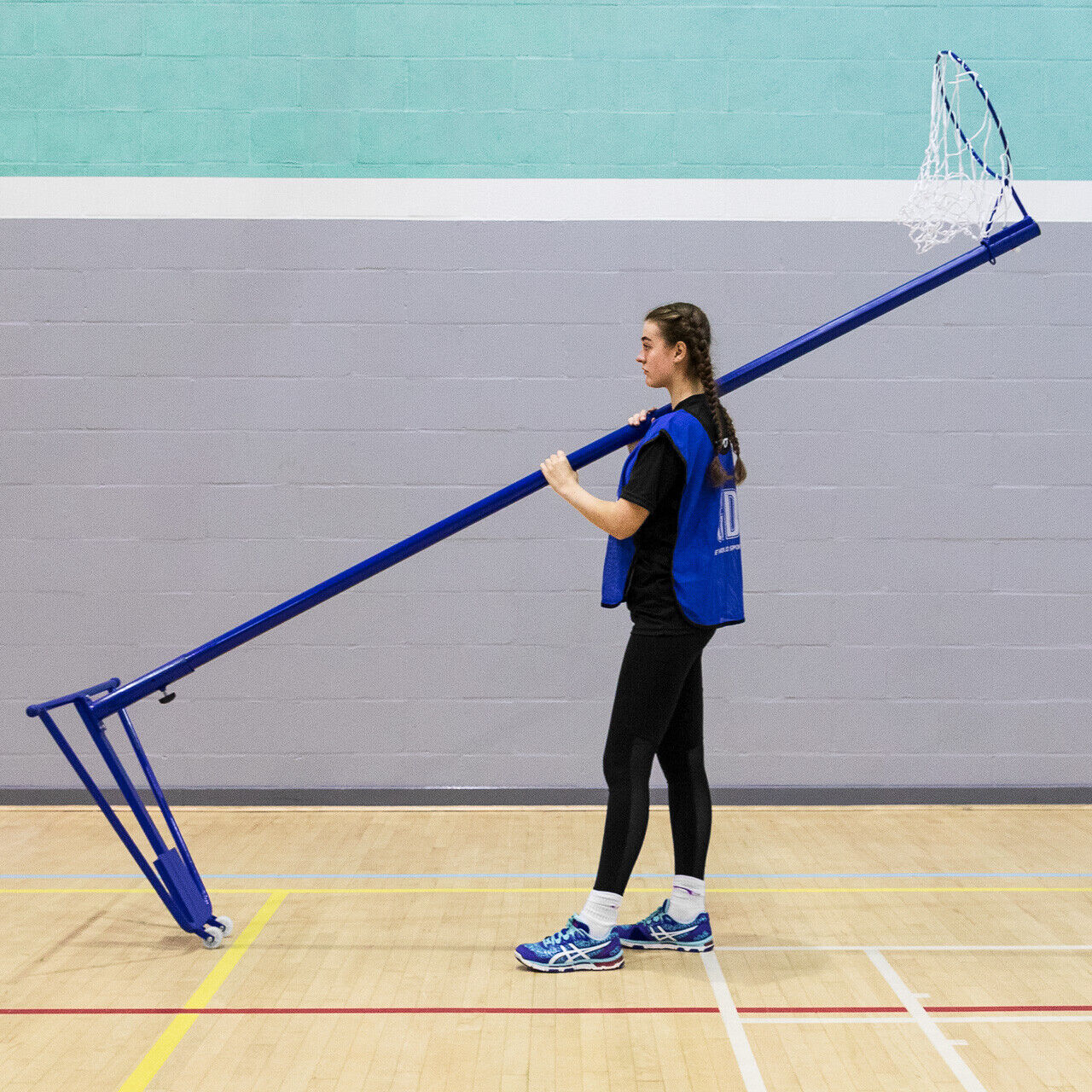 FREESTANDING NETBALL POSTS [SCHOOL STANDARD] [Colour: Blue] [Single or Pair:: Single]