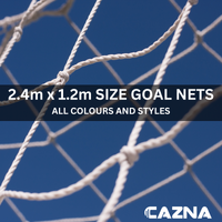 2.4m X 1.2m REPLACEMENT FOOTBALL GOAL NETS [Style: Standard] [Replacement Net Size: 2.4m x 1.2m x 0.4m x 1.2m] [Thickness:: 3mm | White]